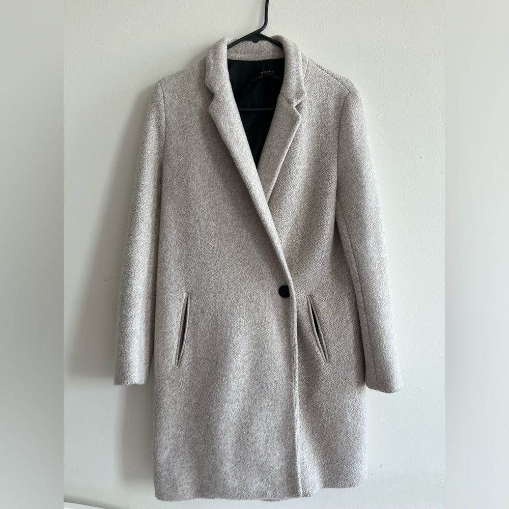 Used Zara Basic Gray Coat Size Small